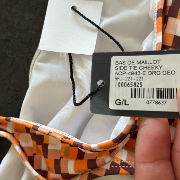 GARAGE Orange and Brown Checkered Bikini Set - Picture 5 of 7
